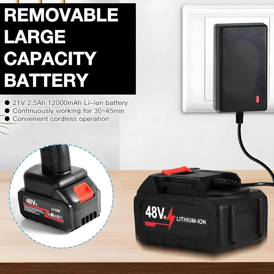 SHOPBUYCLICK.IN(Double Battery) Cordless Portable Wireless Pressure Washer Gun 48V 12000mAh High Pressure Water Gun for Car Wash and Bike Cleaning with Adjustable Nozzle and 5M Hose Pip